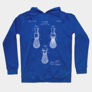 Shaving Brush Patent - Barber Stylist Barber Shop Art - Blueprint Hoodie